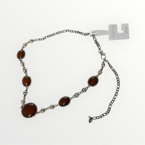 House of Harlow 1960 brown stone chain belt